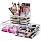 Sorbus Large Makeup Organizer - Clear Stackable Jewelry Makeup Organizer For