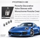 Genuine Porsche 99104460268 Silver Aluminum Sleeves W/ Monochrome Porsche Crest