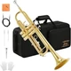 Eastar Bb Standard Trumpet Set for Beginner, Brass Student Gold 