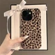 Compatible for iPhone 16 Pro Max Case with Cute Cheetah Leopard Print Gold 