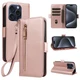 For Apple iPhone 17 Pro Max 16 15 14 13 12 11 Phone Cover Leather Wallet Lanyard