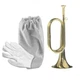 CashBeat Gold Plated Bugle Horn, Brass Cavalry Trumpet Instrument with gold