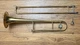 Silvertone Brass Trombone With Mouthpiece - Slide Works Great Condition # 98396