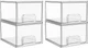 Vtopmart Clear Stackable Storage Drawers, 4.4'' Tall Acrylic, (Select Your Pack)