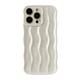 for iPhone 15 Max Case,Water Ripple Pattern Curly Wave Frame Soft Case (White)