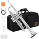 Eastar Bb Standard Trumpet Set for Beginner, Brass Student silver 