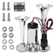 12V 130dB Dual Trumpet Air Horn Kit with Compressor - Loud Dual Electric Trai...