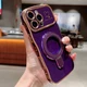 For iPhone 17Pro Max 16 15 Magnetic Plating Shockproof Ring Stand TPU Back Case 