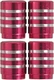 Red Metal Billet Valve Stem Caps Motorcycle Car Truck 4 Tire/Wheel Chrome Strips
