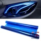 Car Taillight Headlight Fog Light Light Self-Adhesive Tint Film, 12&times;48 Blue