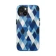 Blue Geometric Diamond Tough Phone Case | Modern Art Tough Case For Iphone