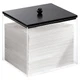 Acrylic Disposable Facial Towels Holder, Clear Storage Bin with Wood Lid Comp...