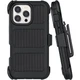 Belt Clip Holster with iPhone 16 Max Defender Case with 360 Rotating Stand - ...