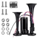 12V 130dB Dual Trumpet Air Horn Kit with Compressor - Loud Dual Electric Trai...