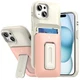 For iPhone 15 Case Thic Card Holder with Kickstand and Strap + 2 Tempered Glass