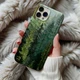 Stained Glass Nature Phone Case Artful Trendy Sage Green Tough Case For Iphone