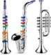 Lewtemi Set of 3 Saxophone for Kids Musical Instruments Toy Silver 