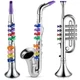 Lewtemi Set of 3 Saxophone for Kids Musical Instruments 16.5 inches, Silver 