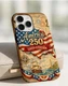 Vintage American Flag Map 4th Of July Phone Tough Case For Iphone 