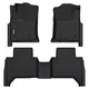 GINOWY- Floor Mats for Toyota Tacoma 2005-2015 Double Cab TPE All Weather Pro...