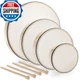 Foraineam 4 Pack Hand Drum 12 Inch 10 Inch 8 Inch 6 Inch Wood Drum Set Musical