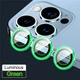 3Pcs Luminous green Camera Lens Protector iPhone 11-15 ProMax 14/13 Mini 15 Plus