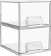 Vtopmart 2 Pack Small Clear Stackable Storage Drawers, Acrylic Organizer