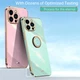 Fr iPhone 16 Pro Max 15 14 13 Plating Shockproof Soft TPU Rubber Ring Stand Case