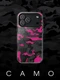 Black And Hot Pink Camo Style Camouflage Pattern Phone Tough Case For Iphone