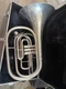 King 1122 Silver Marching French Horn with case. USA
