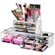 Sorbus Large Makeup Organizer - Clear Stackable Jewelry Makeup Organizer For