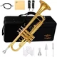 Glory Bb Trumpet for Students  with Case, Pair of Gloves - Gold