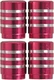 Red Machined Billet Aluminum Tire / Wheel Valve Stem Air Caps (Set/4)