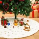 Lewtemi Christmas Tree Skirt, 72 Inches Large White Xmas Tree Skirt Cover wit...