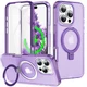For iPhone 17 Pro Max 16E 14 13 12 11 Magnetic Stand Glass Screen Full Body Case