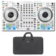 Pioneer DDJ-FLX10 4-Deck DJ Controller (White) with Headliner HL12007 Pro-Fit Ca