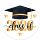 200PCS 2 Inch Class of 2026 Graduation Stickers for Envelopes, round Black Gold