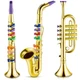 Lewtemi Set of 3 Saxophone for Kids Musical Instruments Toy Saxophone Toy Tru...