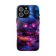 Glowing Purple Skull Tough Case For IPhone , Phone Cover Protective