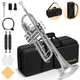 CAHAYA Bb Trumpet Instrument Trompeta Nickel Student Trumpet with Hard Case 7...