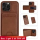 For iPhone 16 Pro Max 15 14 13 12 Phone Case Leather Magnetic 2in1 Detachable