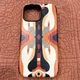 Patterned Multicolor Hard Plastic Case for iPhone 16 Pro Max, Orange Black Beige