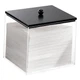  Acrylic Disposable Facial Towels Holder, Clear Storage Bin with Wood Lid Black
